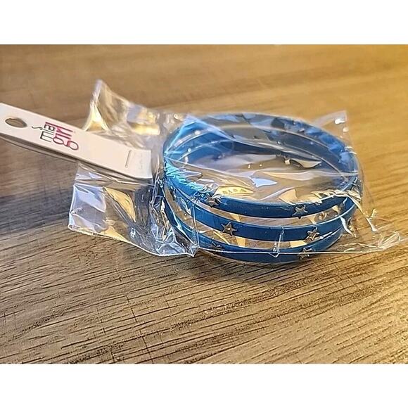 Mia Girl Kim Min Sun Bangle Slip-On Bracelets Turquoise Color Southwest Set of 3 - Picture 1 of 5